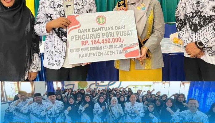 Kepedulian Terhadap Guru-guru Korban Banjir, Bunda Guru PGRI Salurkan Bantuan Di 3 Kecamatan