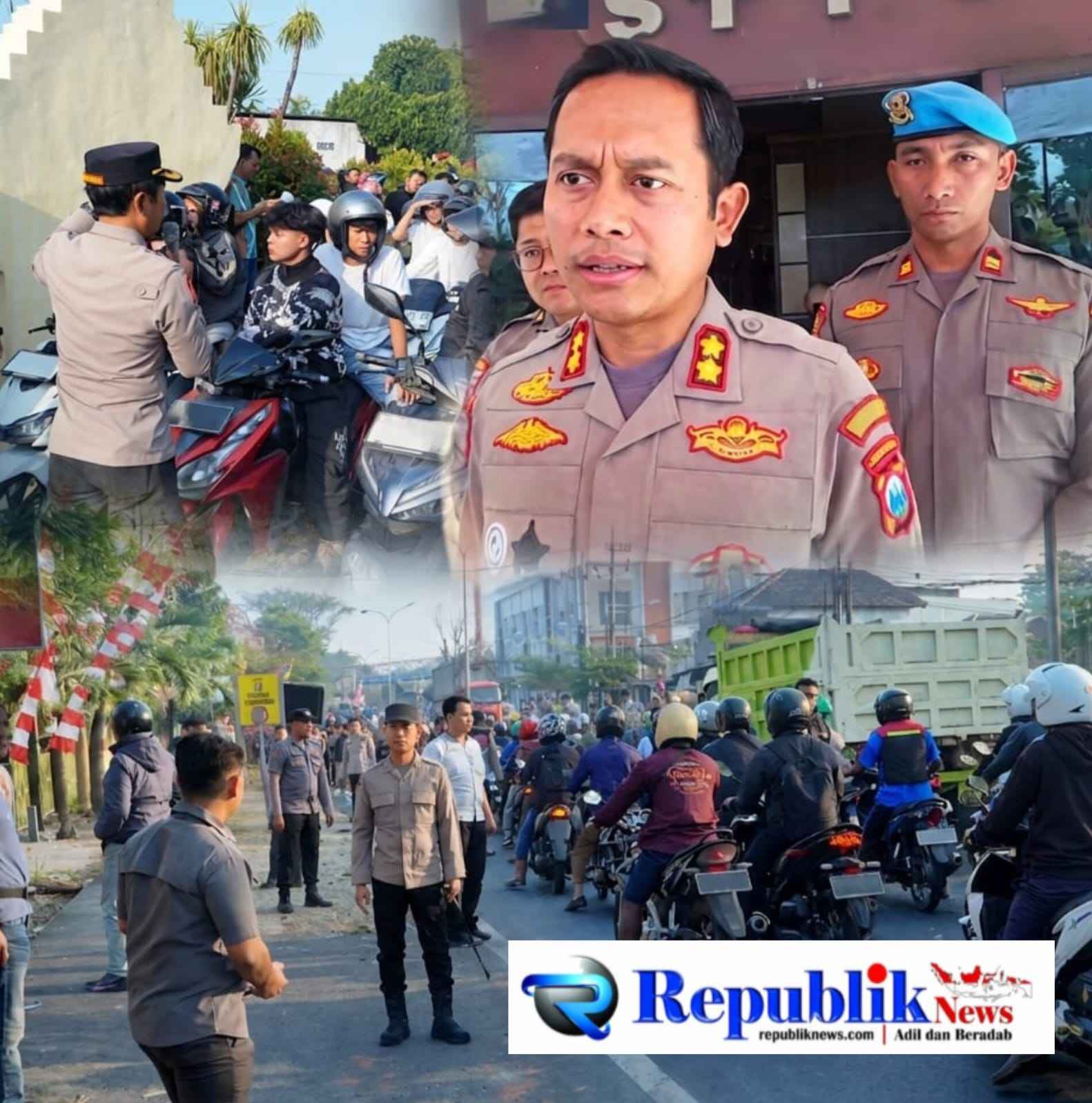 Foto : Kapolres Pasuruan AKBP Agung Harto Cahyono berikan klarifikasi terkait insiden yang terjadi di sekitar mapolsek Sukorejo.