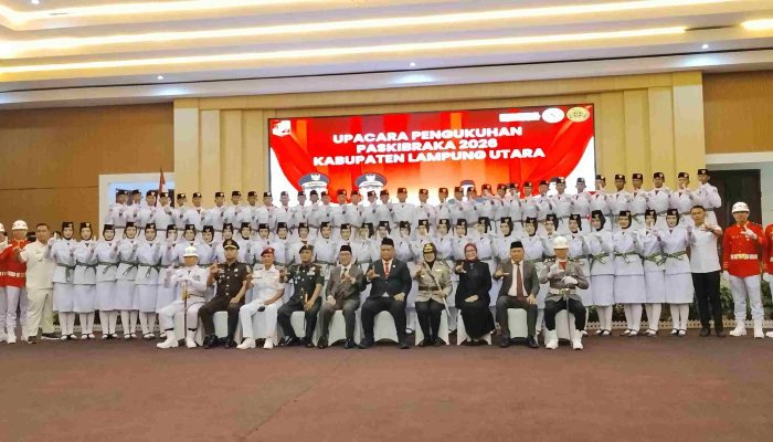 Paskibraka Tahun 2026 Lampung Utara Resmi Dikukuhkan
