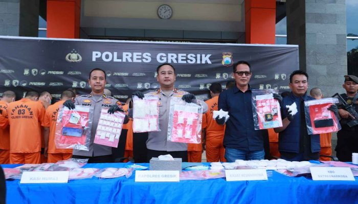 Polres Gresik Ungkap 14 Kasus Narkoba dalam Operasi Tumpas Semeru 2026, 17 Tersangka Diamankan