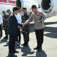 Kapolres Magetan Bersama Forkopimda sambut Wapres Gibran Transit di Lanud Iswahjudi, Personel Pengamanan disiagakan
