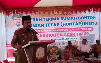 Serah Terima Rumah Contoh HUNTAP Insitu, Kolaborasi Pemkab Aceh Timur dengan PT Rhodas untuk Korban Bencana