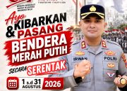 Kapolres Aceh Timur Ajak Warga Kibarkan Merah Putih Sambut HUT Ke-81 RI