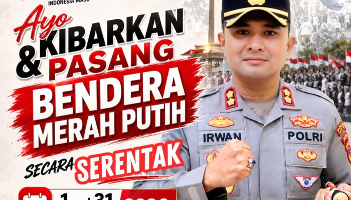 Kapolres Aceh Timur Ajak Warga Kibarkan Merah Putih Sambut HUT Ke-81 RI