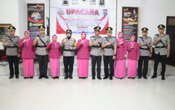 Kapolres Lampung Utara AKBP Raswidiati Anggraini, S.I.K. Pimpin Upcara Sertijab Wakapolres, Kabag Ops dan Kapolsek