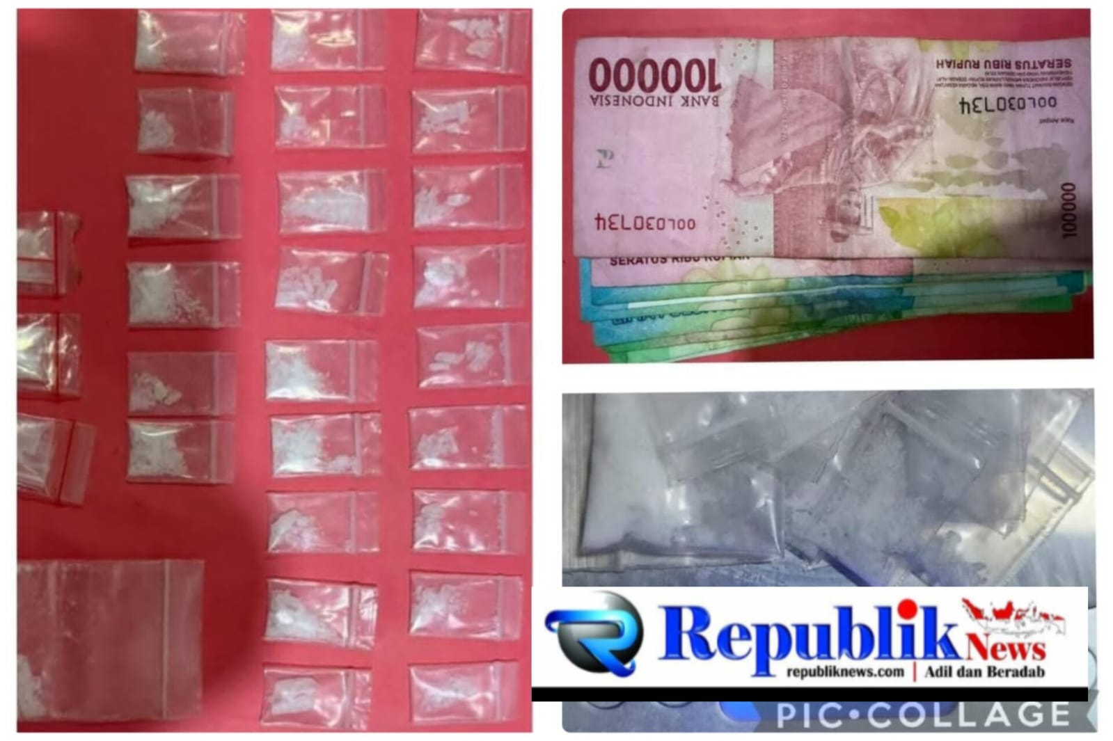 Foto : Barang bukti yang diamankan polisi.