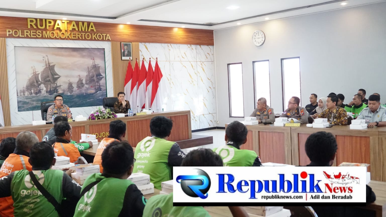 Foto : Polres Mojokerto bekali driver ojol ketrampilan PPGD(Pertolongan Gawat Darurat).