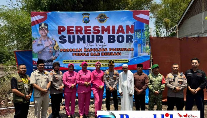 Peduli Kebutuhan Air Bersih, Polres Pasuruan Bangun Sumur Bor di Randugong