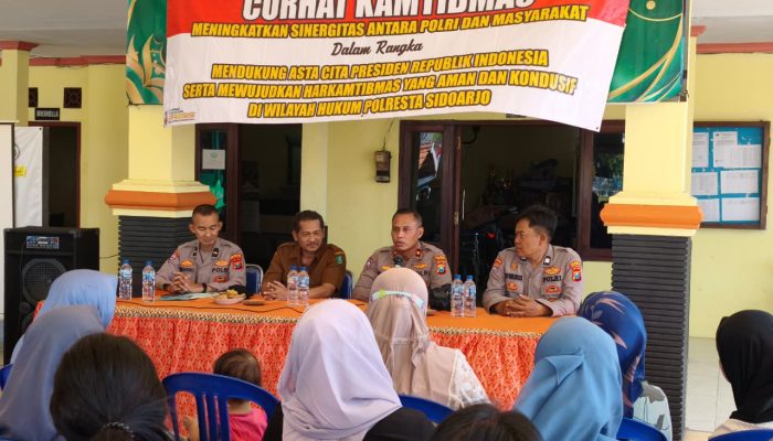Curhat Kamtibmas di Desa Prambon, Polresta Sidoarjo Ajak Warga Jaga Situasi Kondusif