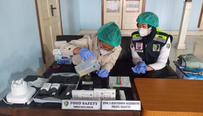 Pastikan Aman Sebelum Dibagikan, Sidokkes Rutin Periksa Food Safety Menu MBG Di SPPG Polres Magetan