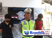 Foto : Polres pelabuhan Tanjung Perak beri sangsi tilang pengemudi truk ugal-ugalan yang viral di Tik Tok.
