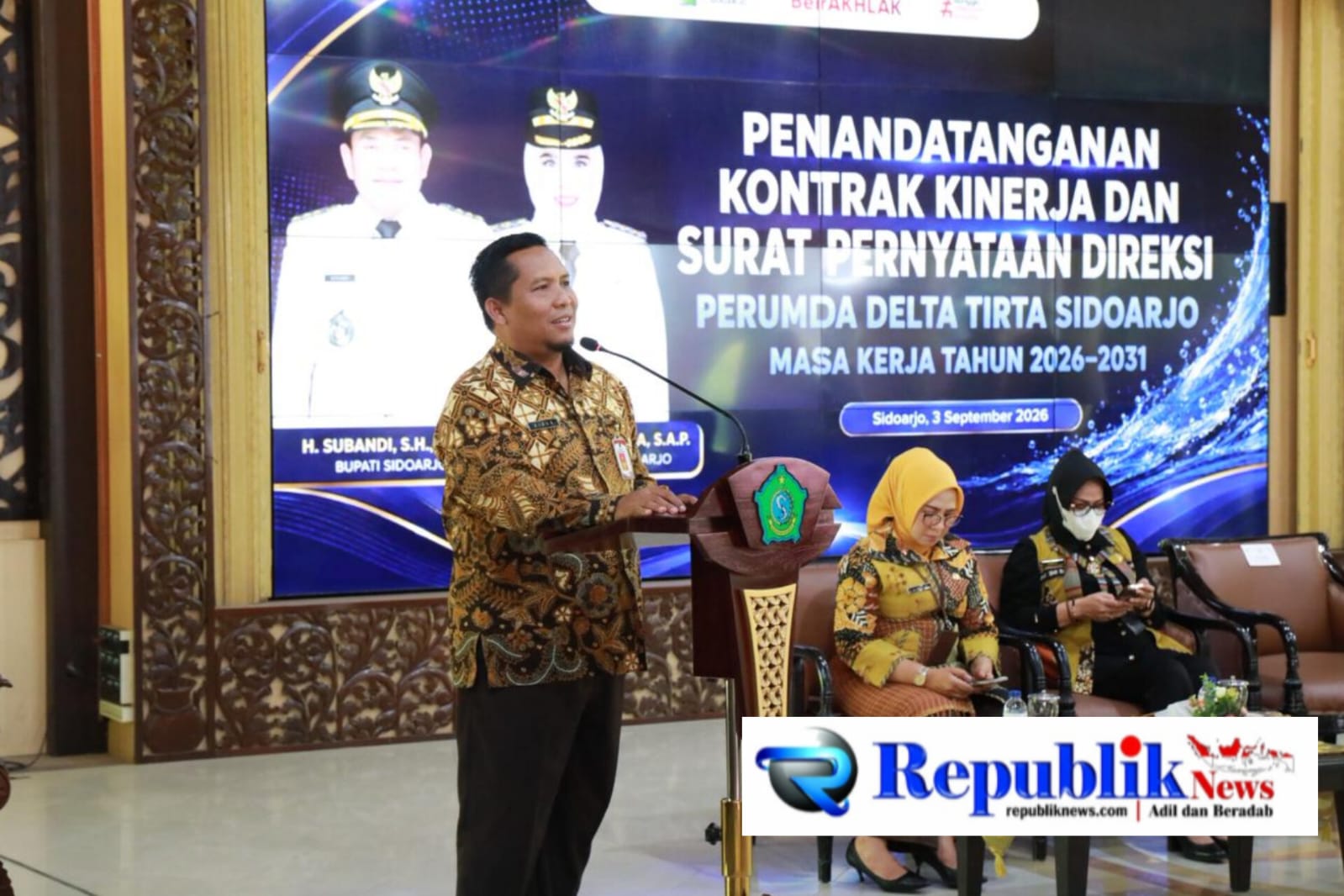 Foto: Jajaran direksi baru Perusahaan Umum Daerah (Perumda)Delta Tirta Sidoarjo resmi memulai tugas masa bakti 2026/2031.