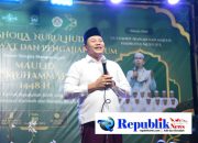 Foto : Bupati Sidoarjo,H.Subanfi memberi kabar gembira kepada warga Sedati bahwa : RSUD rampung 2027 dan betonisasi jalan bertahap hingga Pepe.