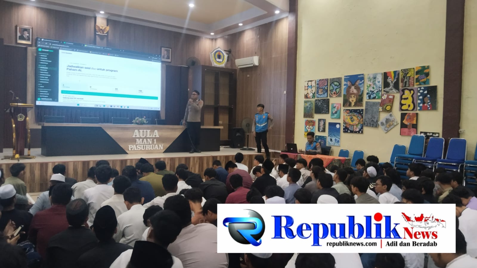 Polres Pasuruan Sosialisasikan Pemanfaatan AI kepada 300 Siswa SMAN 1 Bangil