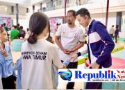 Foto : Ketua umum Koni , Muchammad Rafi Wibisono hadir menyaksikan dan memberi dukungan kepada atlet Sidoarjo .