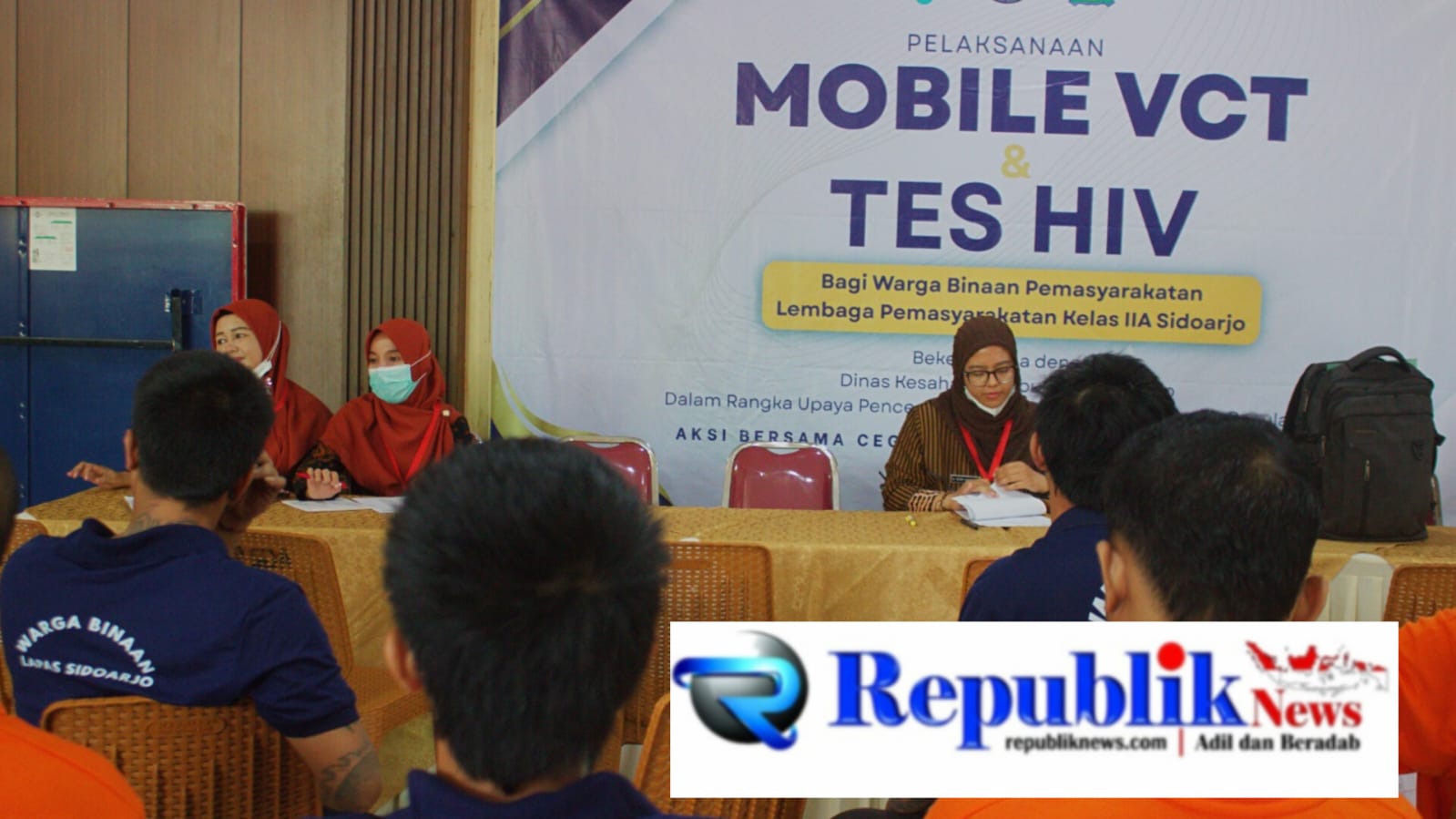Foto : Lapas IIA Sidoarjo bekerjasama dengan Dinkes Sidoarjo melaksanakan kegiatan screening HIV dan Sipilis bagi warga binaan.