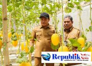 Foto : Bupati Sidoarjo,H.Subandi resmikan wisata petik melon.