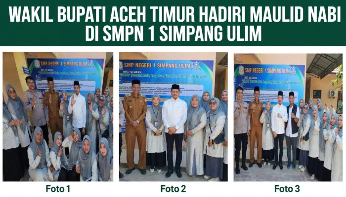 Bersama Muspika, Wabup Aceh Timur T. Zainal Abidin Hadiri Maulid Nabi di SMPN 1 Simpang Ulim
