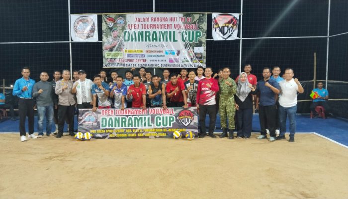 Turnamen Bola Voli Danramil Cup 2026 Warnai Kemeriahan HUT TNI ke-81 di Lampung Utara