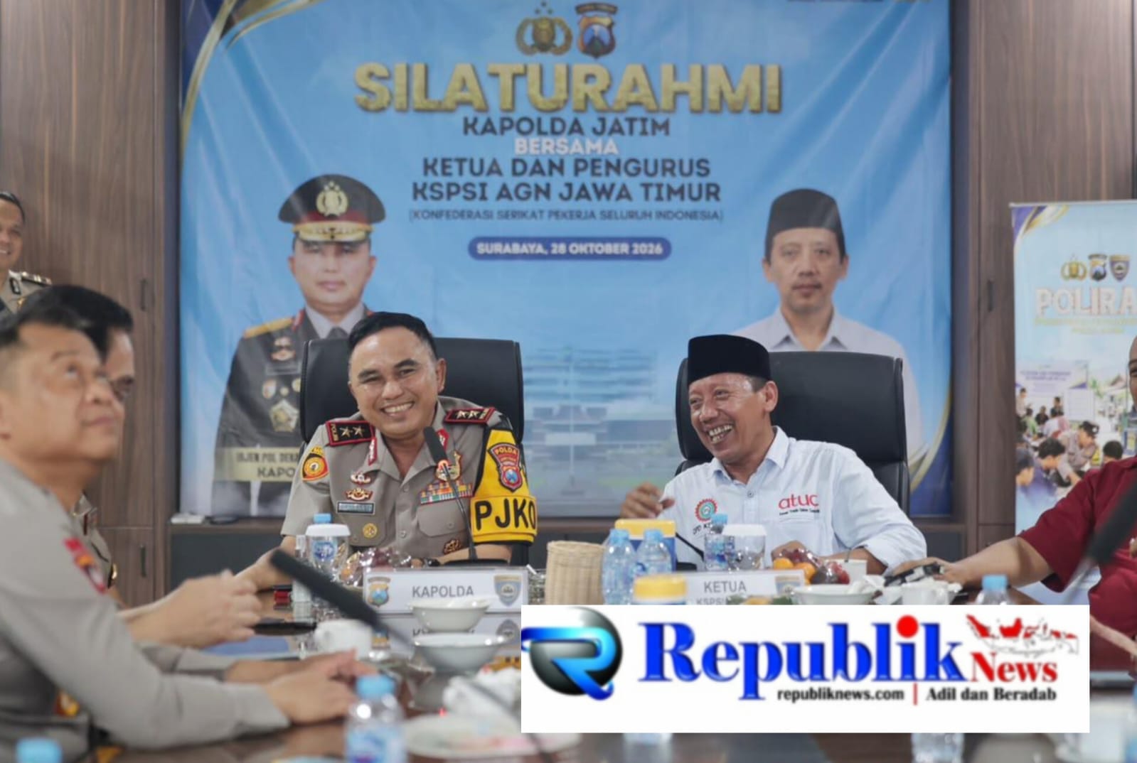 Foto: Perkuat sinergi ,Kapolda Jatim gelar silaturahmi dengan DPD KSPSI AGN Jawa Timur.