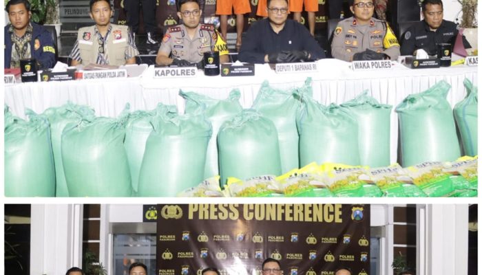 Polres Pasuruan Berhasil Tangkap 4 Tersangka Dugaan Pengemasan Ulang Beras SPHP