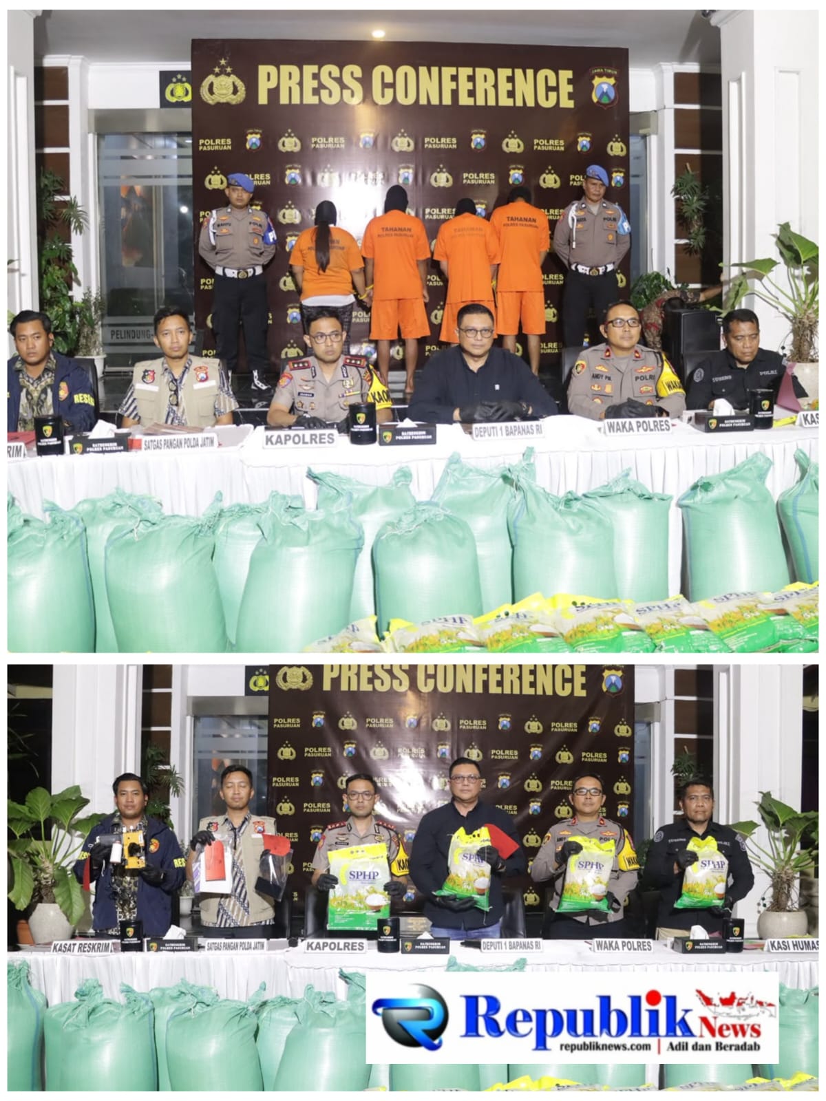 Foto: Tersangka dan barang bukti yang diamankan polisi..